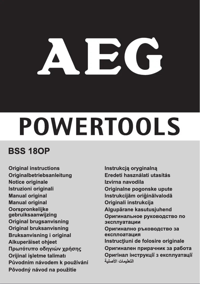 Página 1 del manual Manual de usuario AEG BSS 18