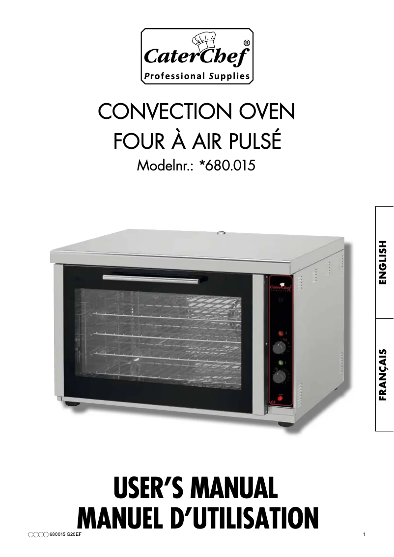 Page 1 de la notice Manuel utilisateur CaterChef 680.015