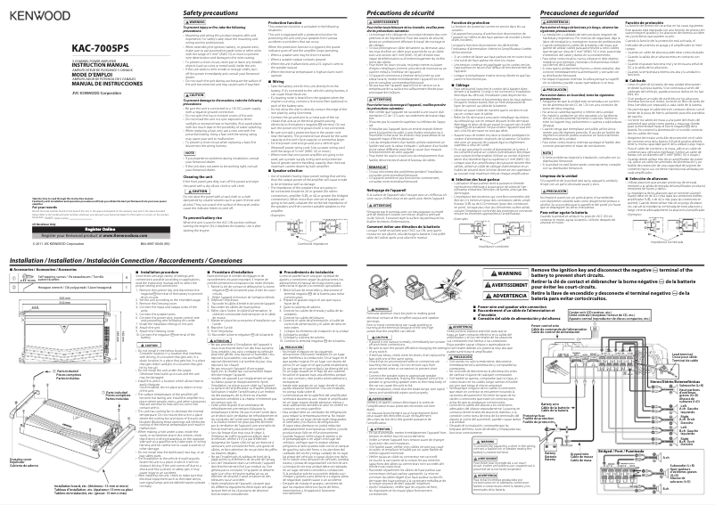 Page 1 de la notice Manuel utilisateur Kenwood KAC-7005PS
