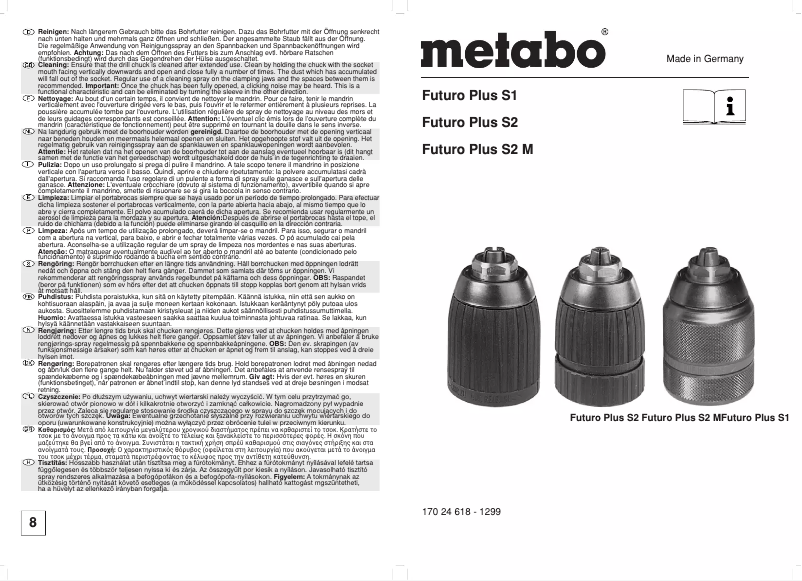 Page 1 de la notice Manuel utilisateur Metabo Futuro Plus S2 10