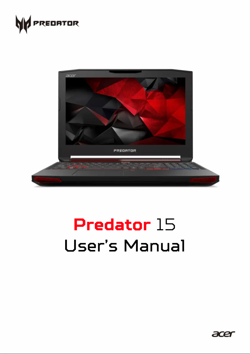 Page 1 de la notice Manuel utilisateur Acer Predator 15 G9
