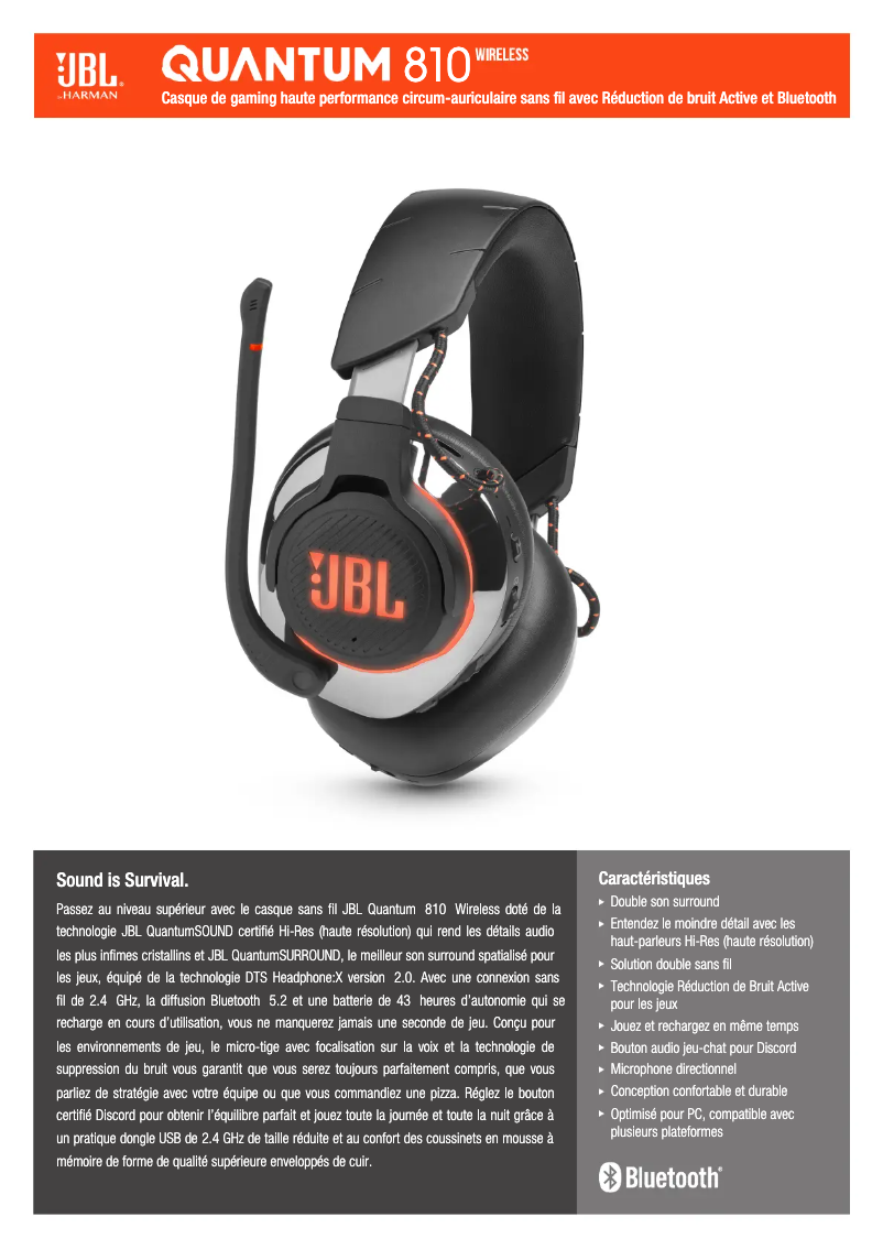 Image de la première page du manuel de l'appareil Quantum 810 Wireless