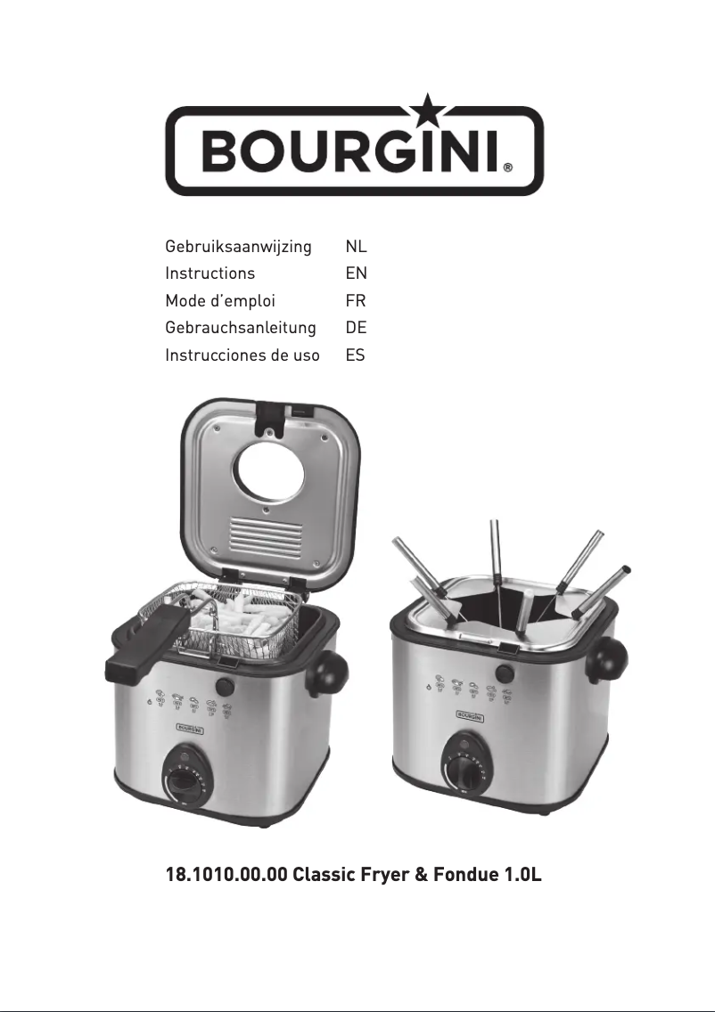 Page 1 de la notice Manuel utilisateur Bourgini Classic Fryer & Fondue 1L 18.1010.00.00