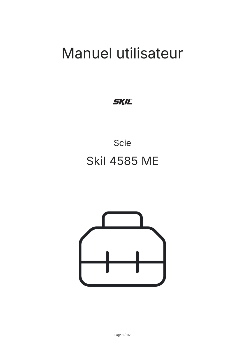 Page n°1 - Manuel utilisateur Skil 4585 ME