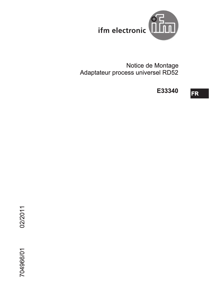 Page n°1 - Manuel utilisateur IFM E33340
