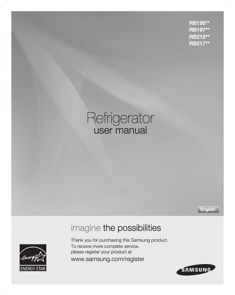 Page 1 de la notice Manuel utilisateur Samsung RB217ACWP