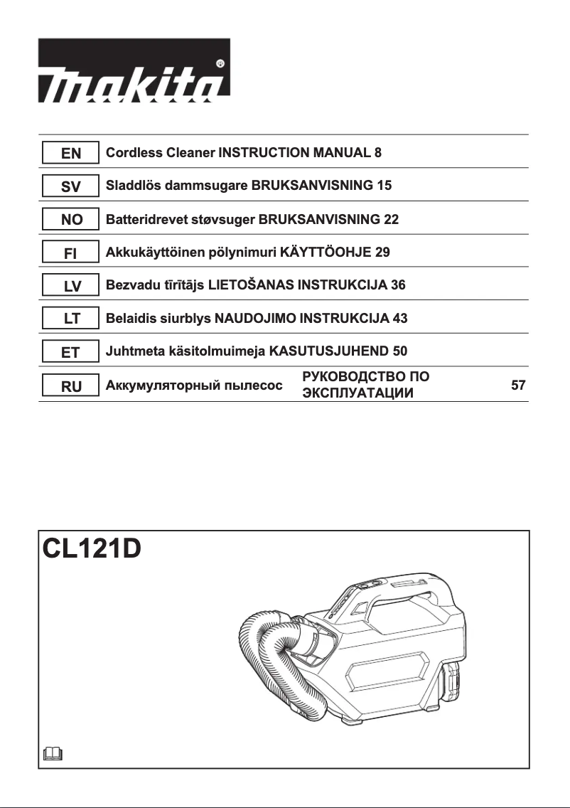 Page n°1 - Manuel utilisateur Makita CL106FD