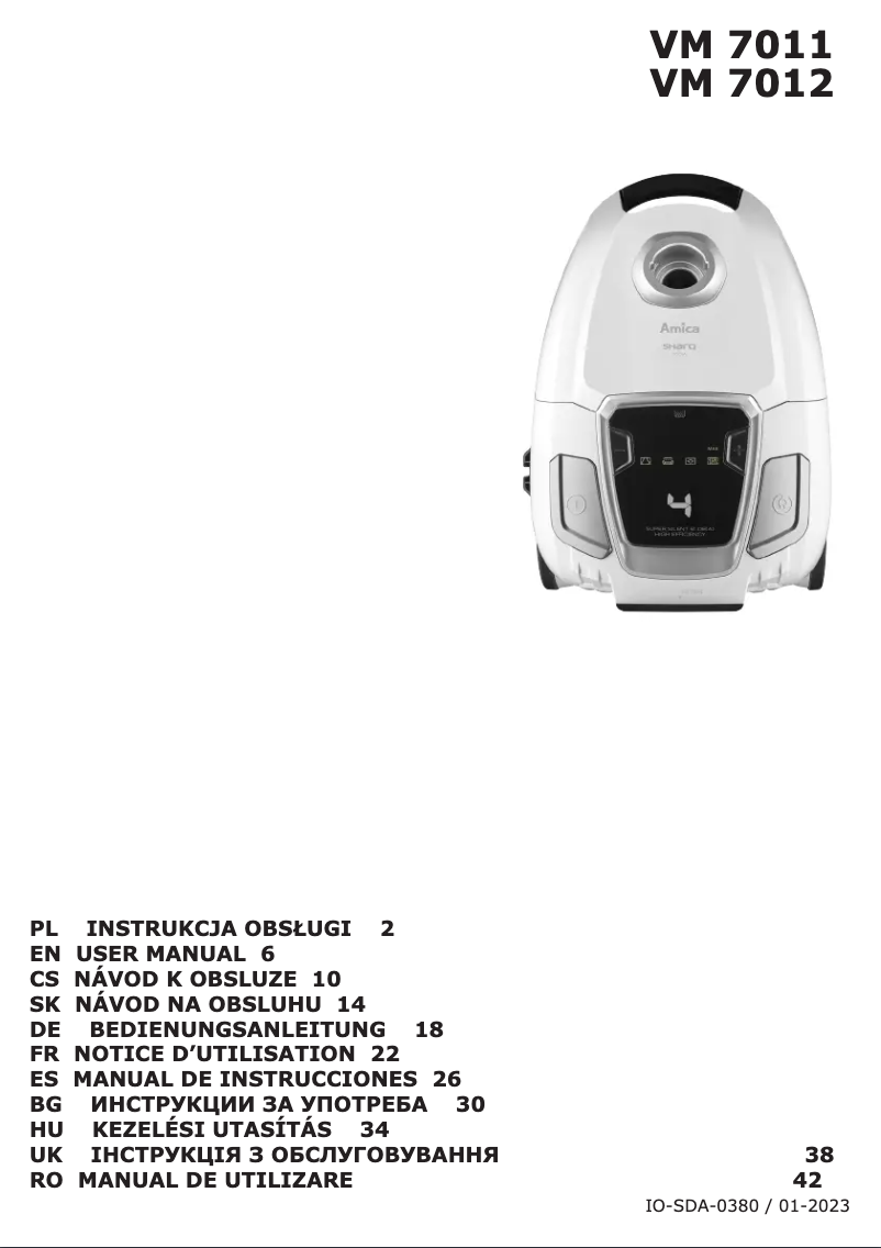 Imagen de la primera página del manual del dispositivo Sharq VM 7011