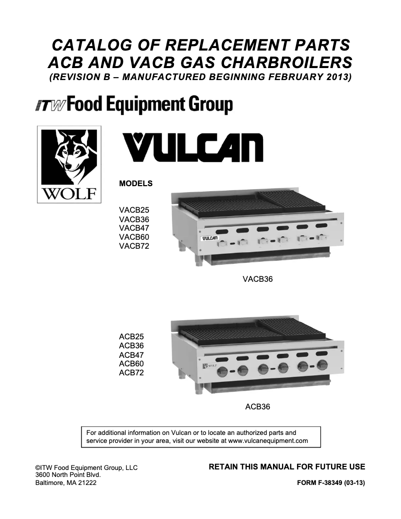 Image de la première page du manuel de l'appareil VACB72