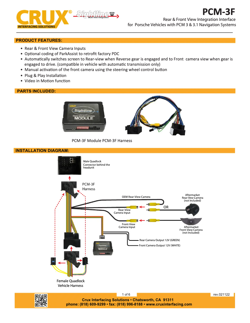 Page n°1 - Manuel utilisateur CRUX PCM-3F