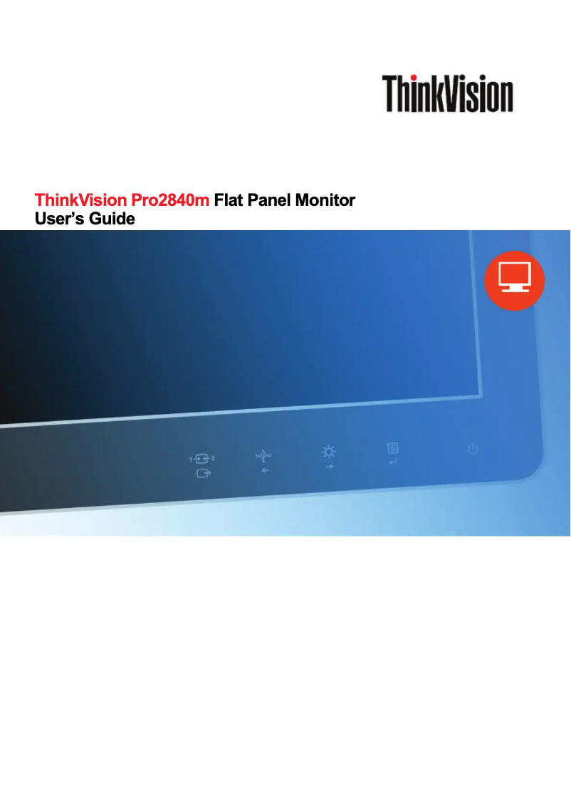 Page n°1 - Manuel utilisateur Lenovo ThinkVision Pro2840