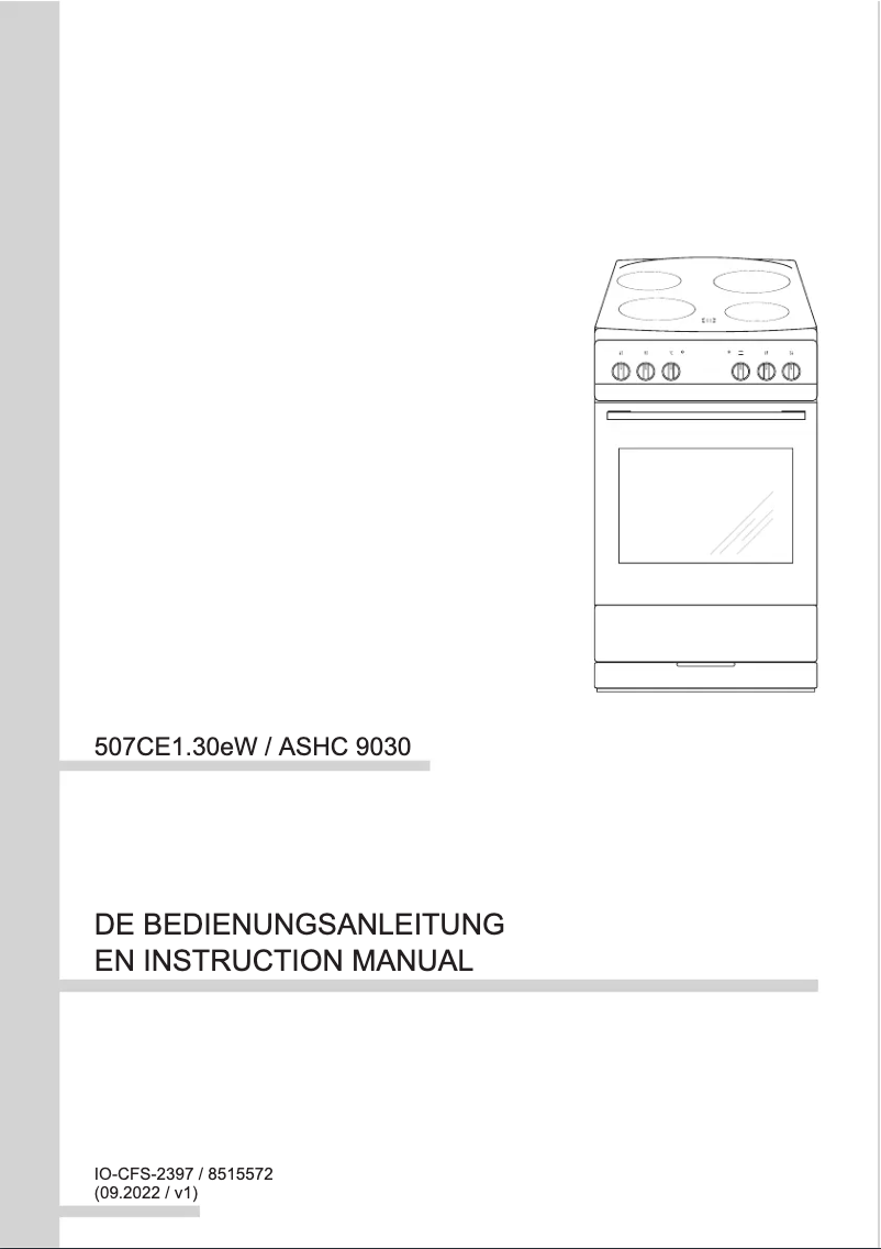 Image de la première page du manuel de l'appareil ASHC 9030