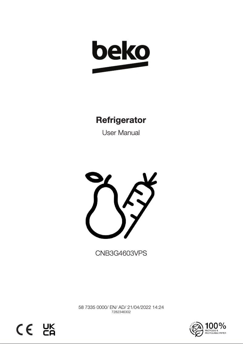 Image de la première page du manuel de l'appareil CNB3G4603VPS