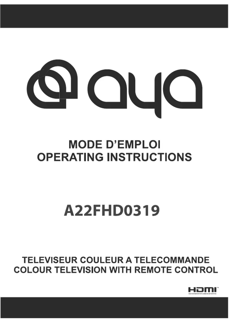 Image de la première page du manuel de l'appareil A22FHD0319