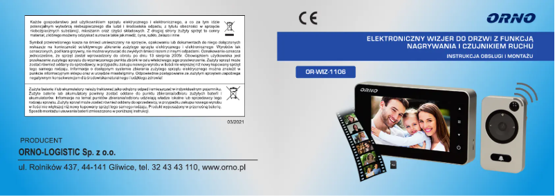 Page n°1 - Manuel utilisateur ORNO OR-WIZ-1106