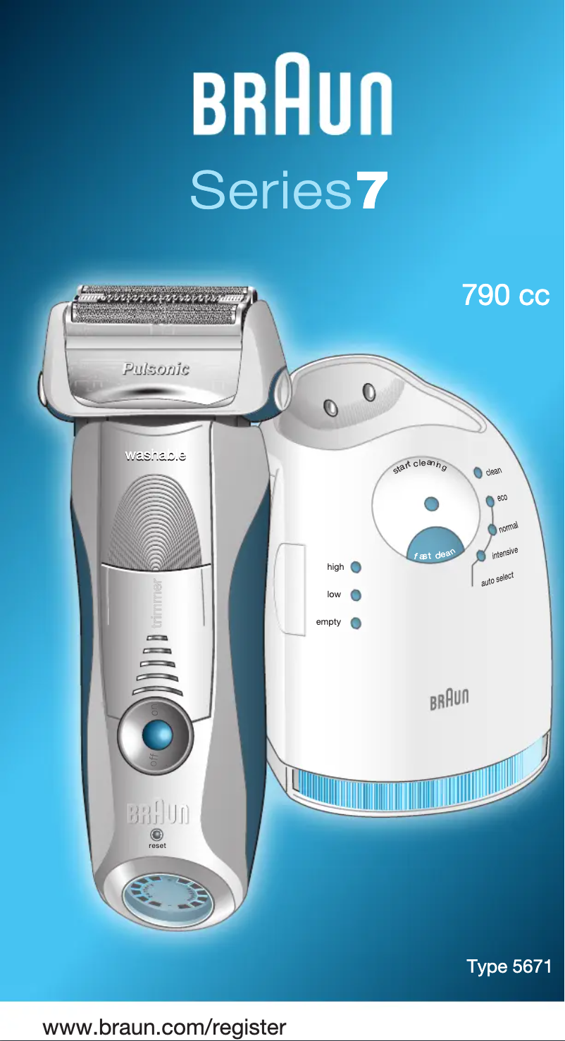 Image de la première page du manuel de l'appareil Series 7 790 cc