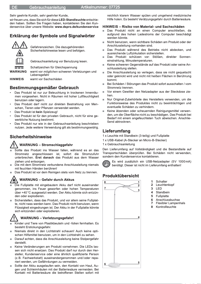 Page 1 de la notice Manuel utilisateur EasyMaxx 07725