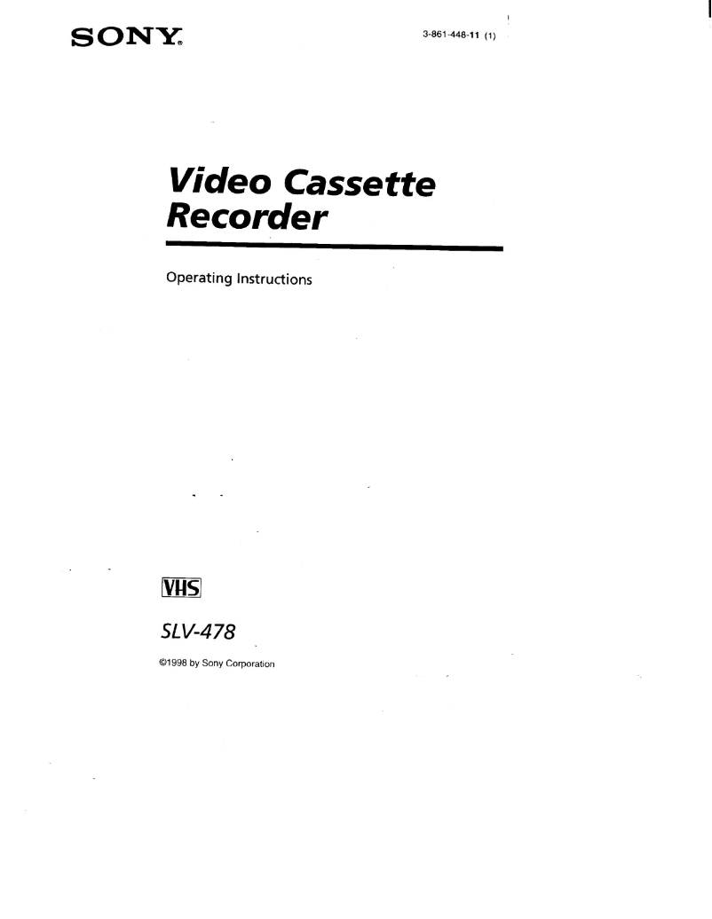 Page 1 de la notice Manuel utilisateur Sony SLV-478