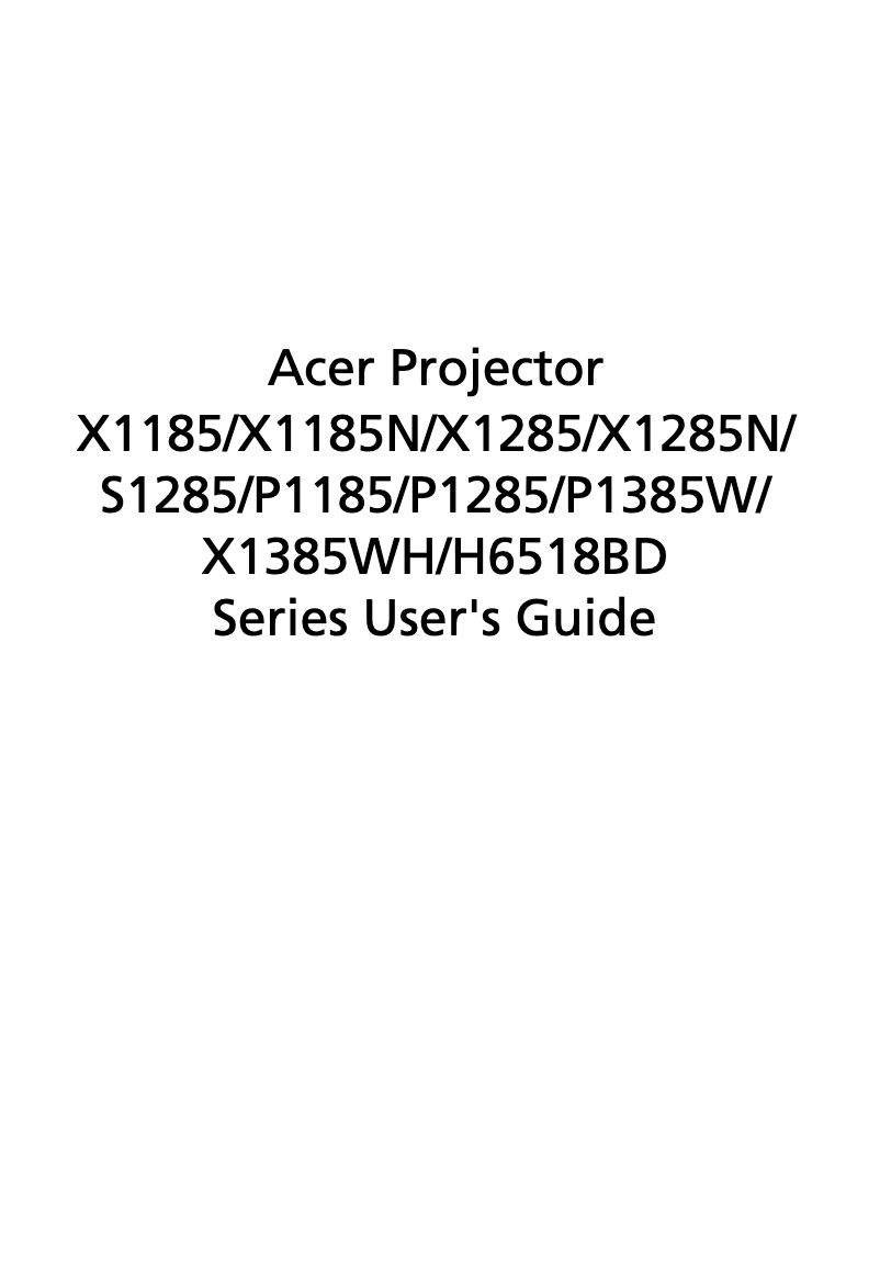 Image de la première page du manuel de l'appareil X1185