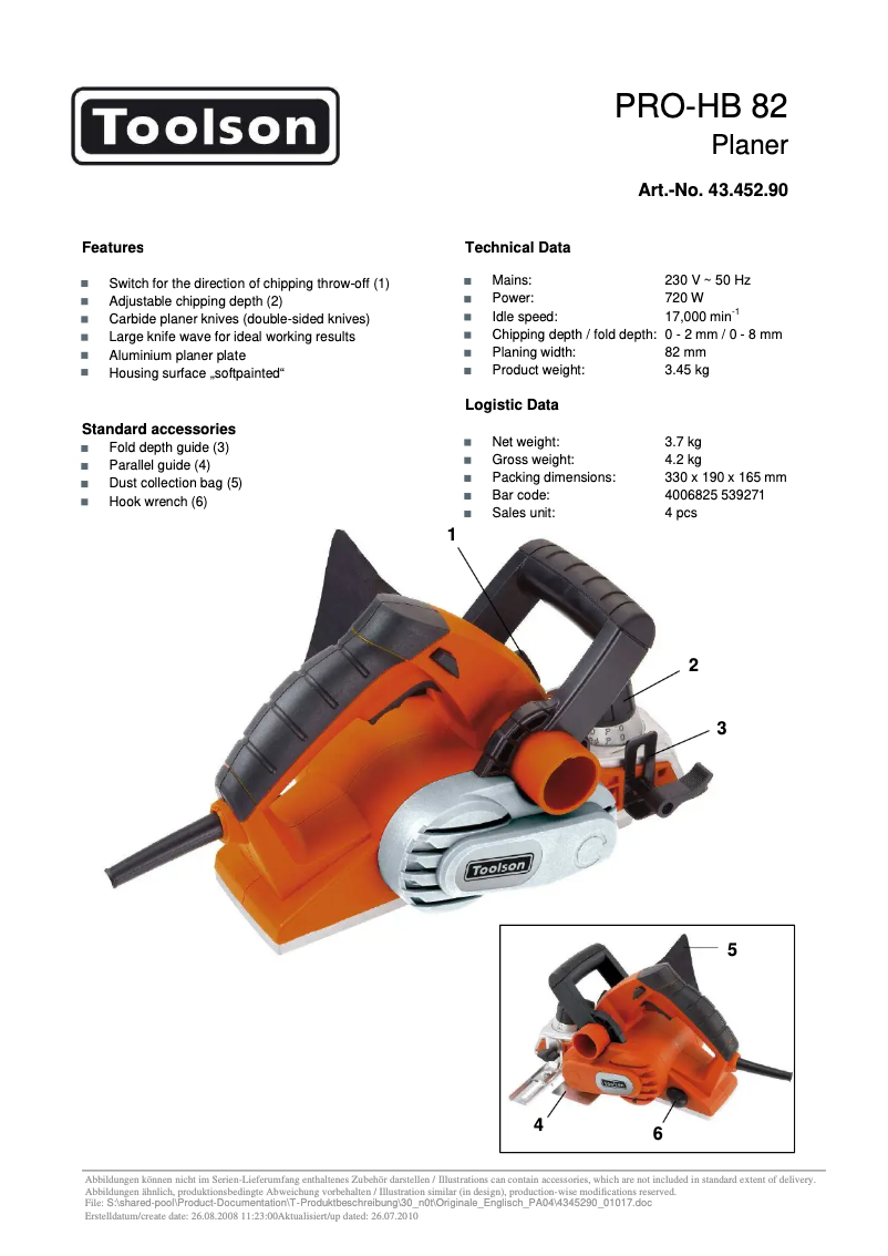 Image de la première page du manuel de l'appareil PRO-HB 82