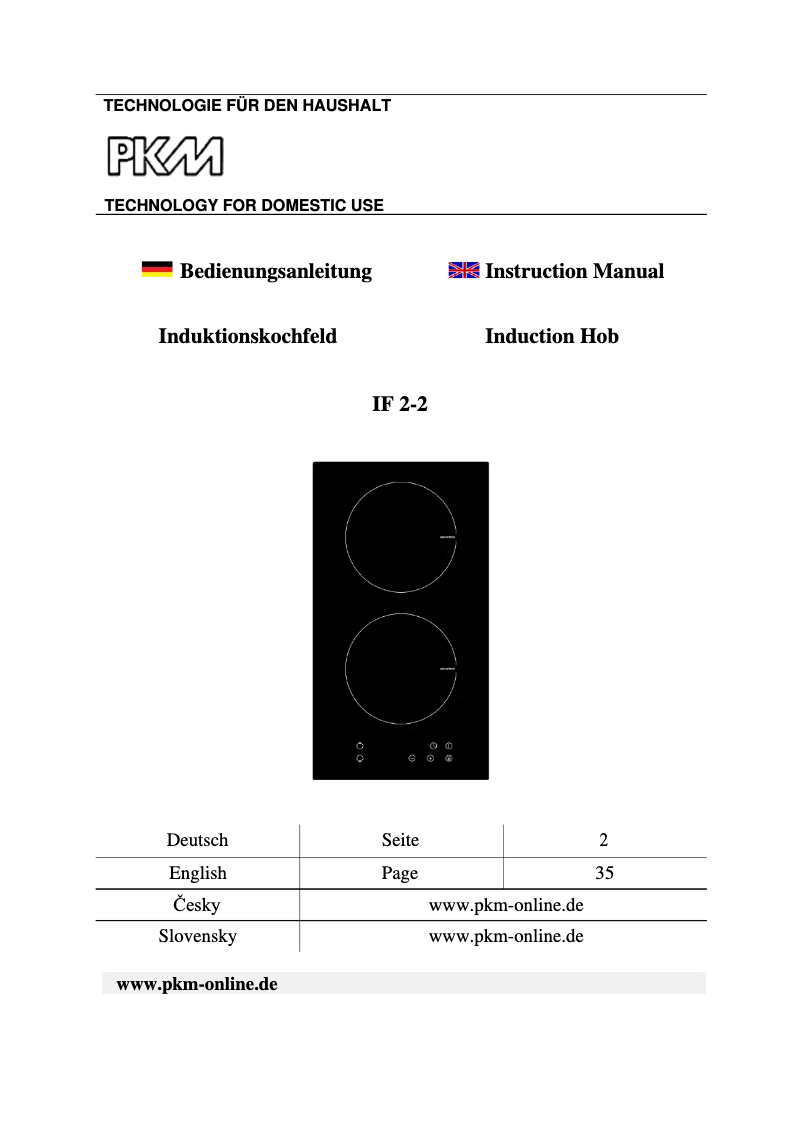 Page 1 de la notice Manuel utilisateur PKM IF2-2