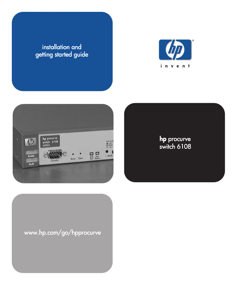 Image de la première page du manuel de l'appareil ProCurve 6108