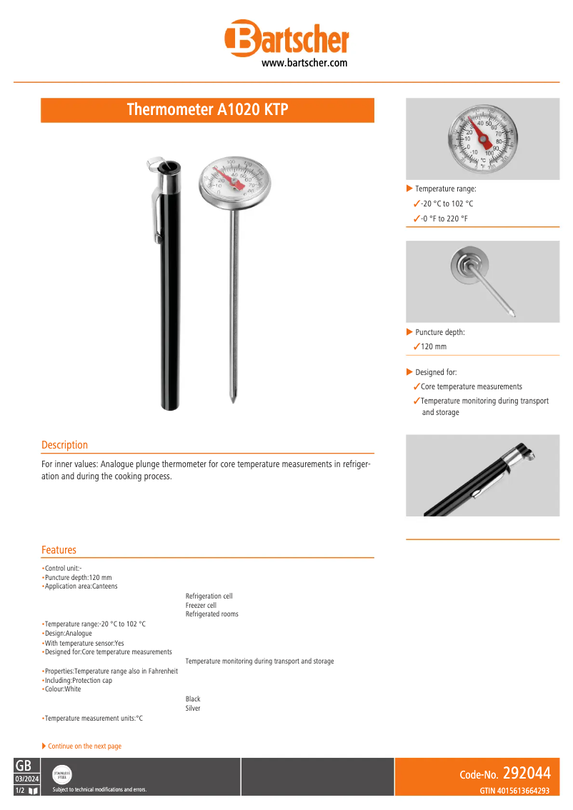 Image de la première page du manuel de l'appareil A1020 KTP