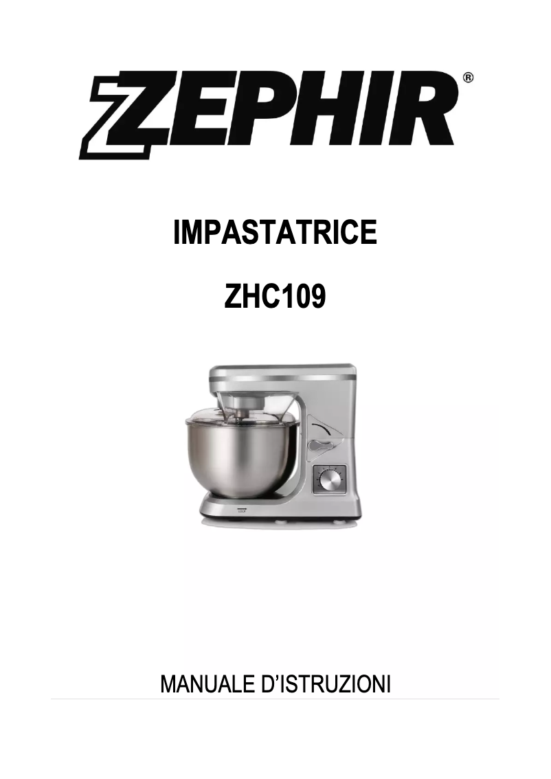Page n°1 - Manuel utilisateur Zephir ZHC109