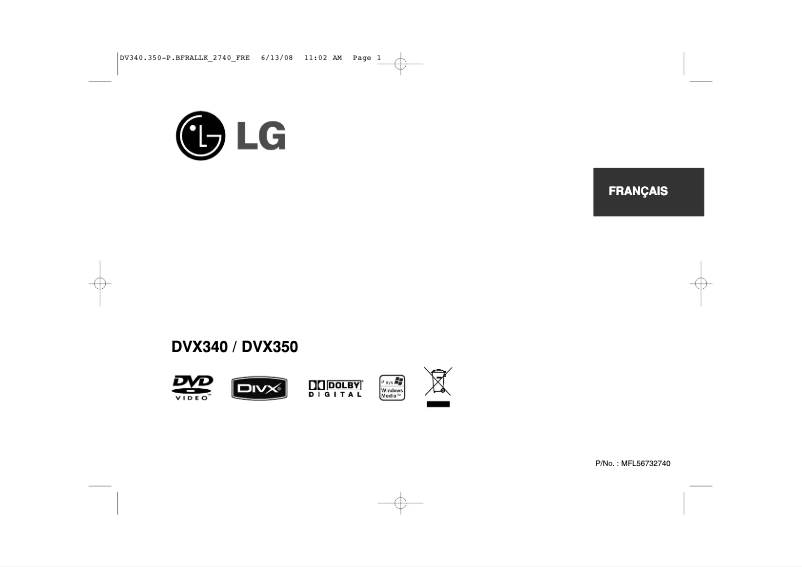 Page n°1 - Manuel utilisateur LG DVX350