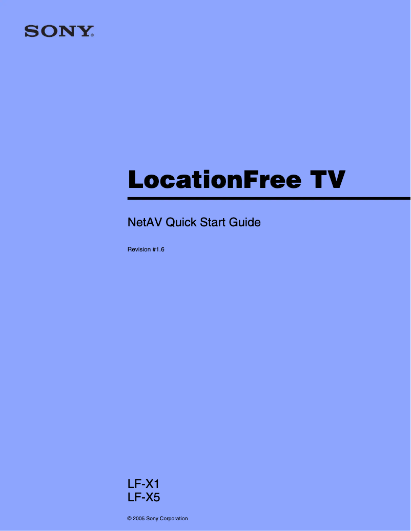 Image de la première page du manuel de l'appareil LF-X5