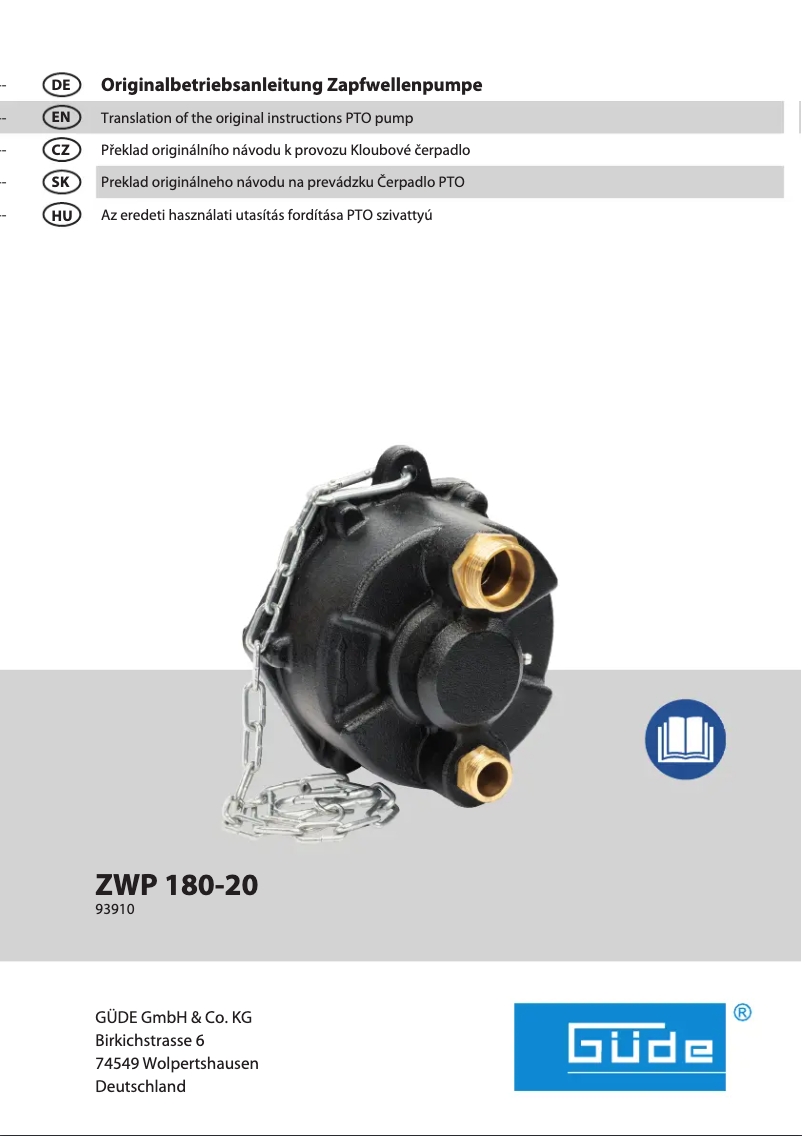 Page 1 de la notice Manuel utilisateur Güde ZWP 180-20