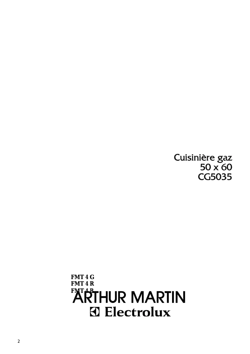 Página 1 del manual Manual de usuario Arthur Martin-Electrolux CG5035W