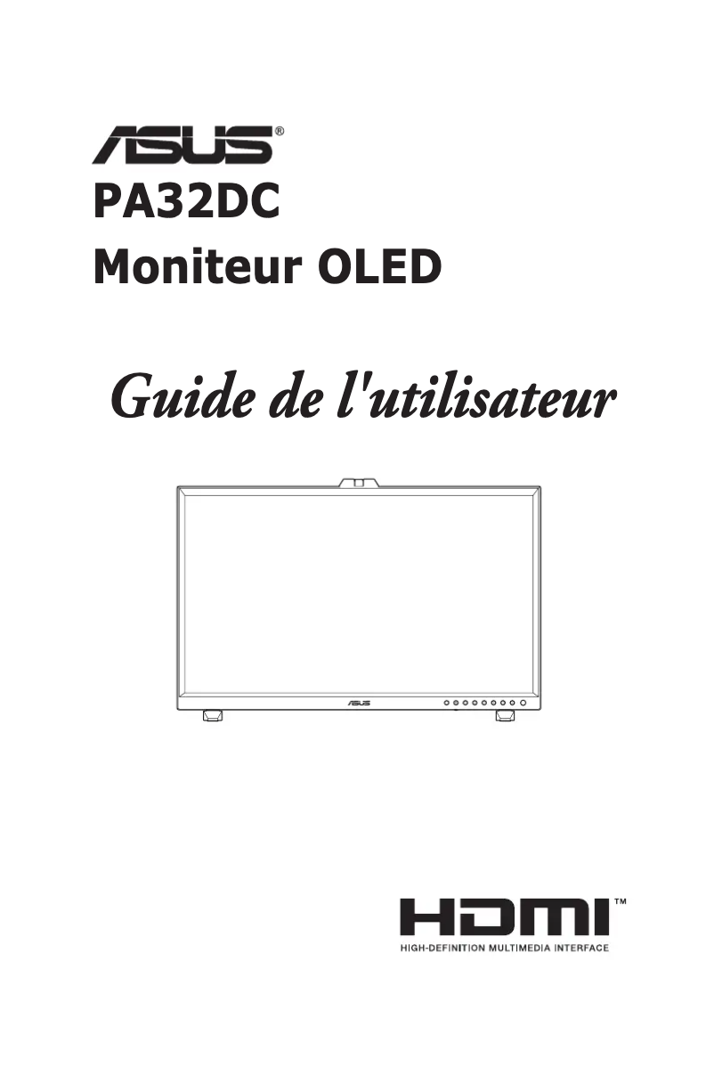 Page 1 de la notice Manuel utilisateur Asus ProArt PA32DC