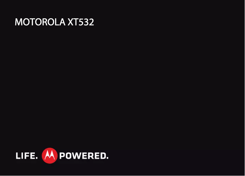 Page n°1 - Manuel utilisateur Motorola XT532