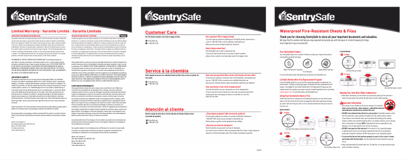 Page 1 de la notice Manuel utilisateur SentrySafe FHW40100