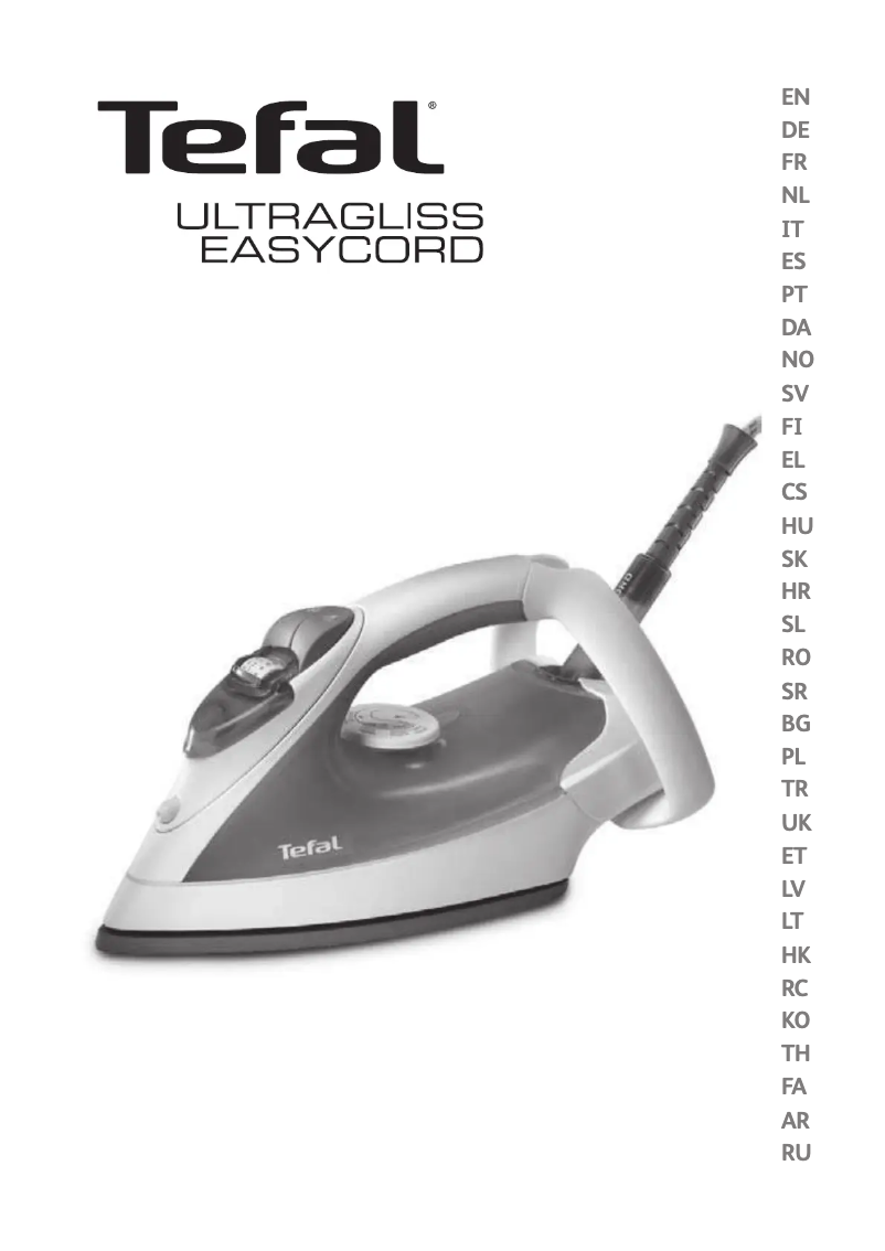 Page 1 de la notice Manuel utilisateur Tefal Ultragliss Easycord FV4370