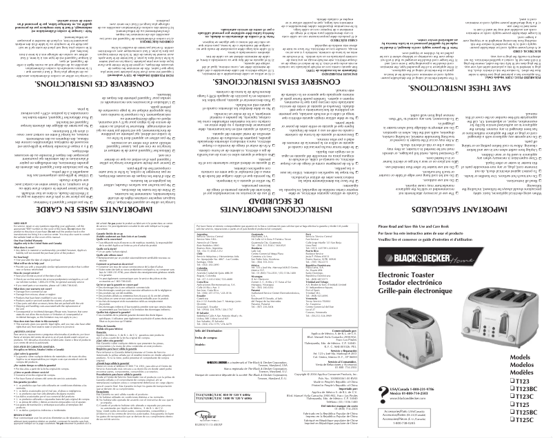 Page 1 de la notice Manuel utilisateur Black & Decker T125C