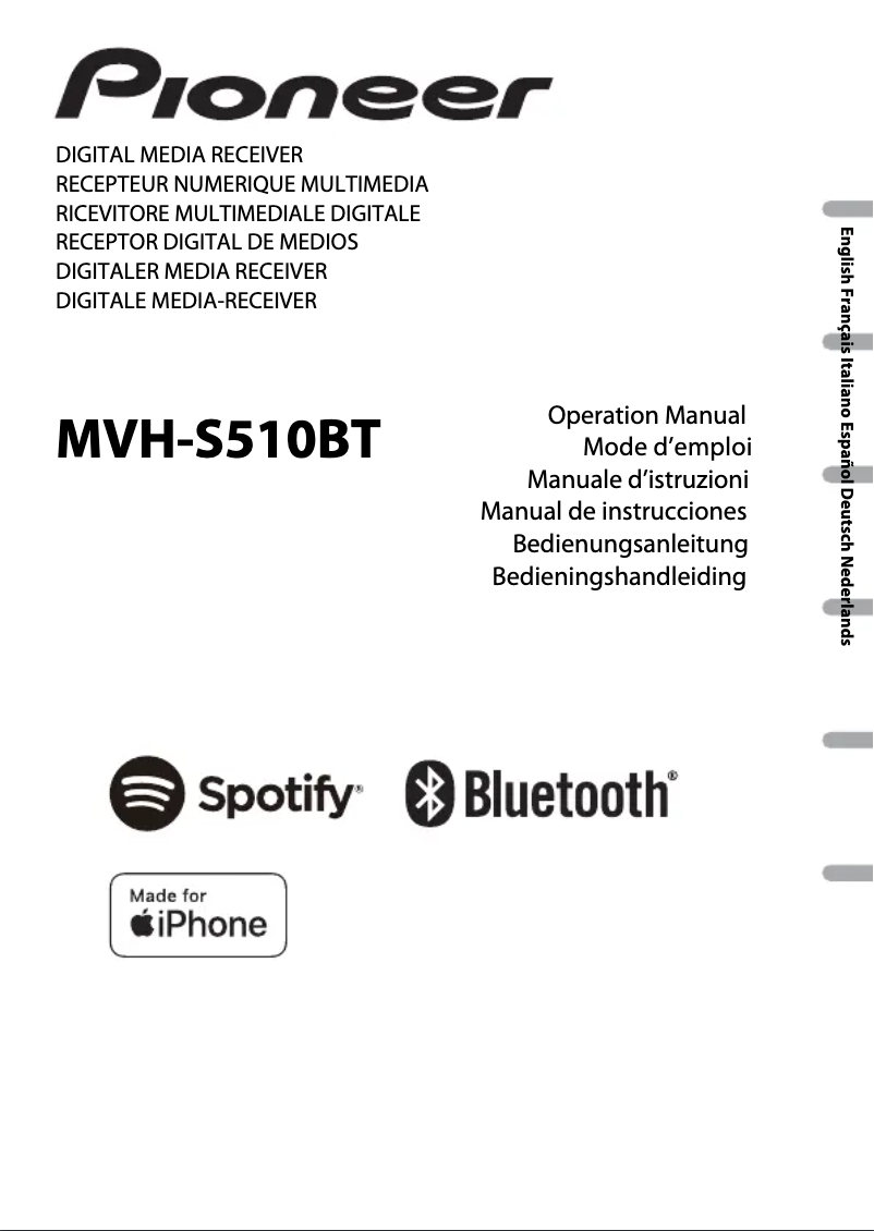 Image de la première page du manuel de l'appareil MVH-S510BT