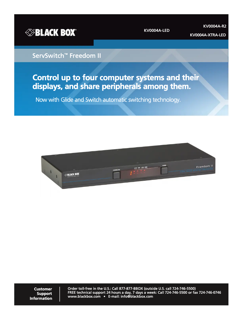 Página 1 del manual Manual de usuario Black Box ServSwitch Freedom II