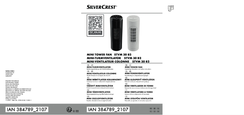 Page n°1 - Manuel utilisateur SilverCrest STVM 15 A1