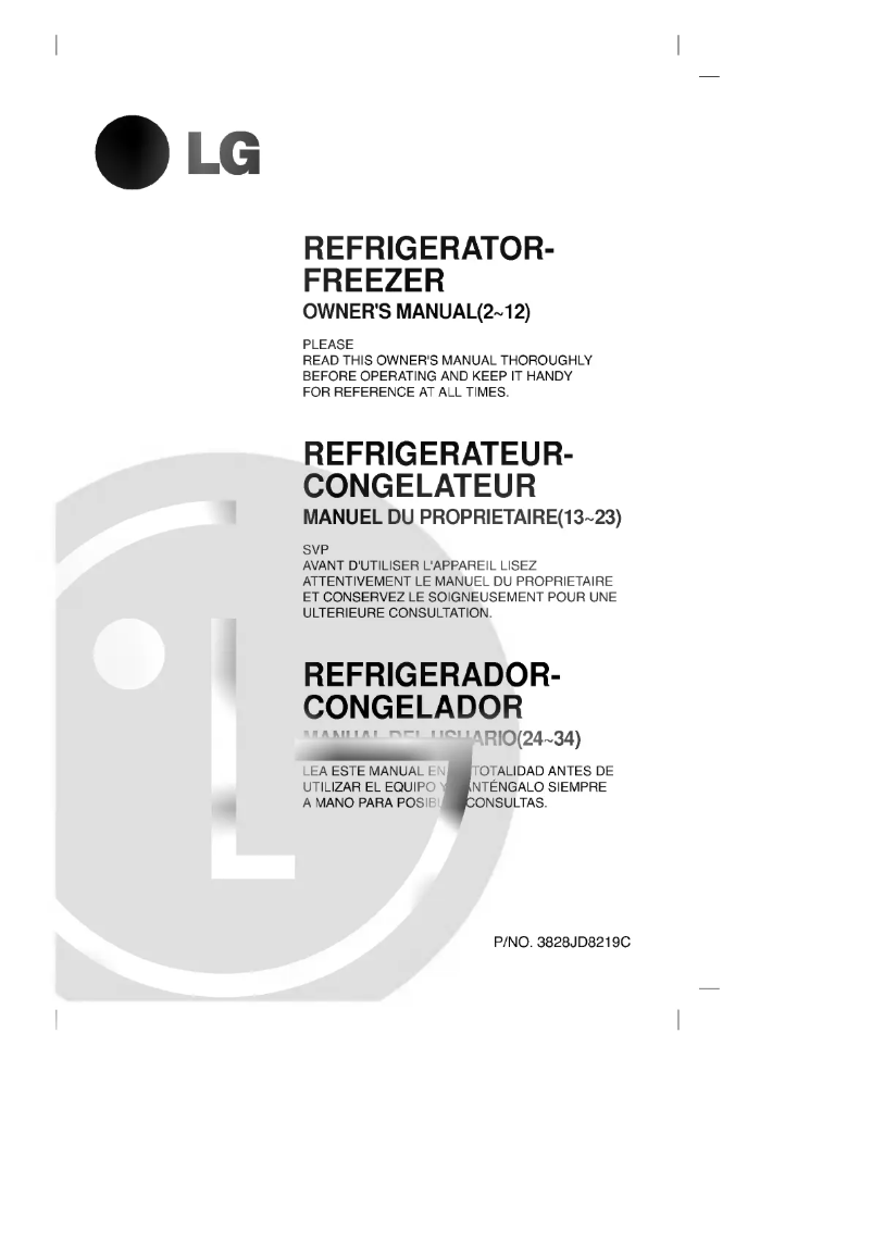 Image de la première page du manuel de l'appareil GR-T382S