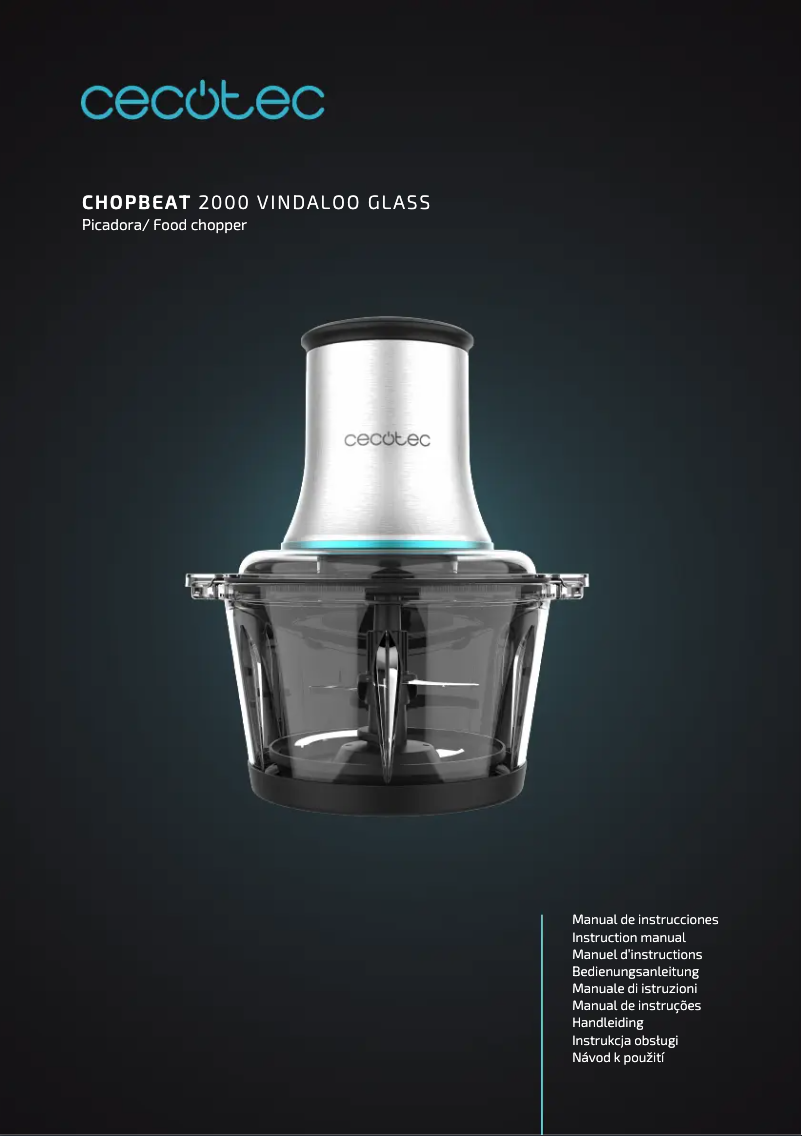 Page 1 de la notice Manuel utilisateur Cecotec ChopBeat 2000 Vindaloo Glass