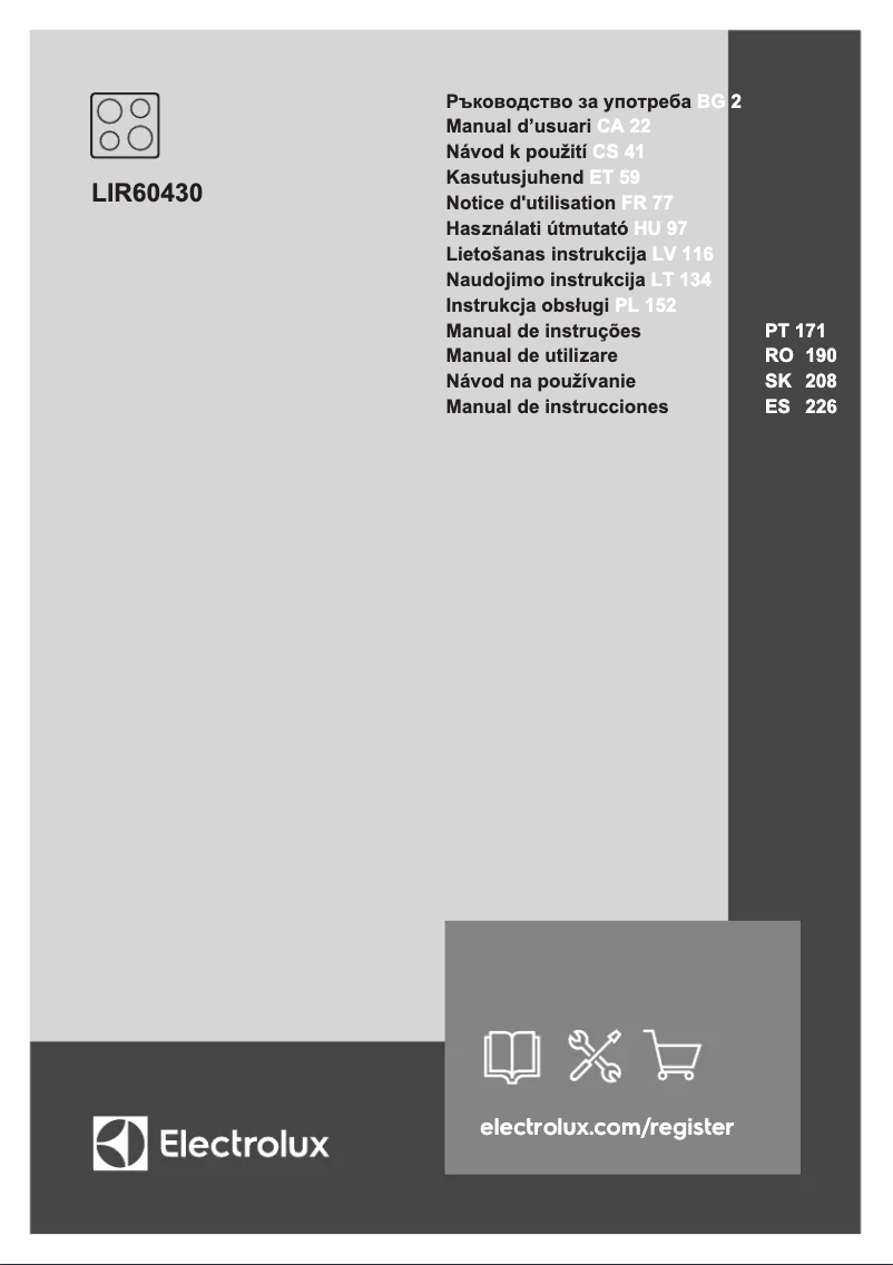 Page 1 de la notice Manuel utilisateur Electrolux LIR60430