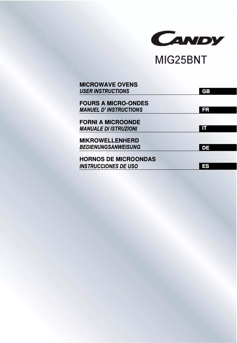 Page 1 de la notice Manuel utilisateur Candy MIG25BNT
