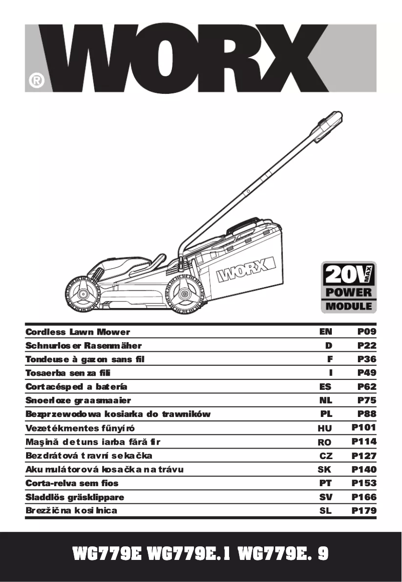 Image de la première page du manuel de l'appareil WG779E.9