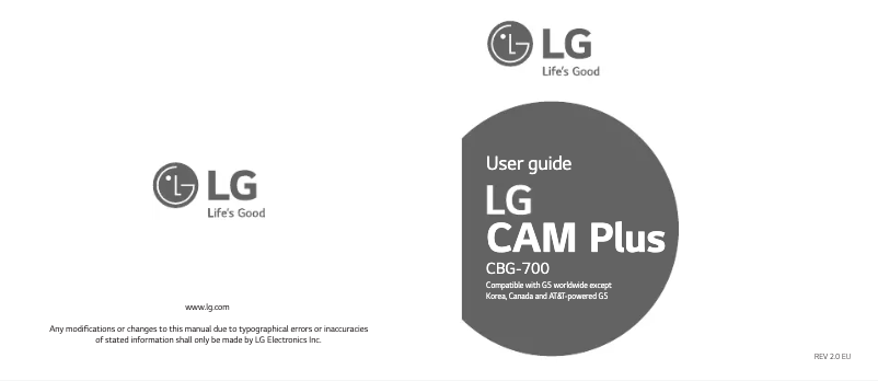 Page n°1 - Manuel utilisateur LG CBG-700