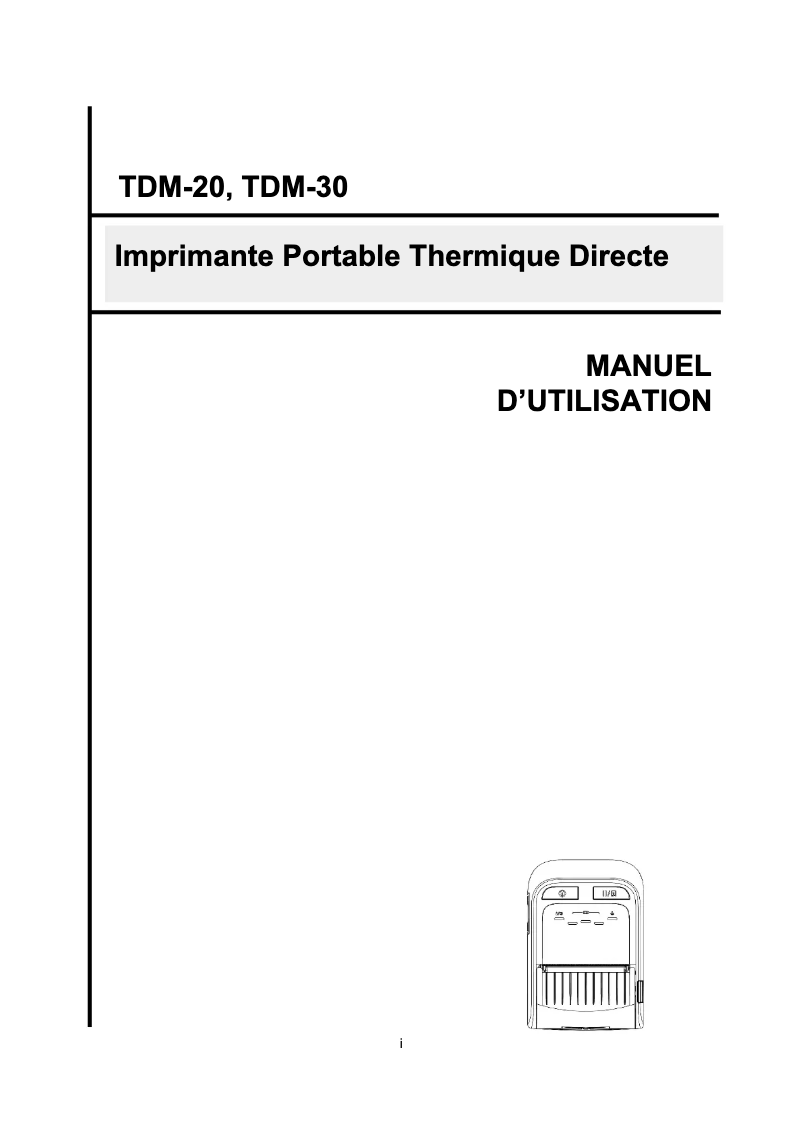 Page n°1 - Manuel utilisateur TSC TDM-30