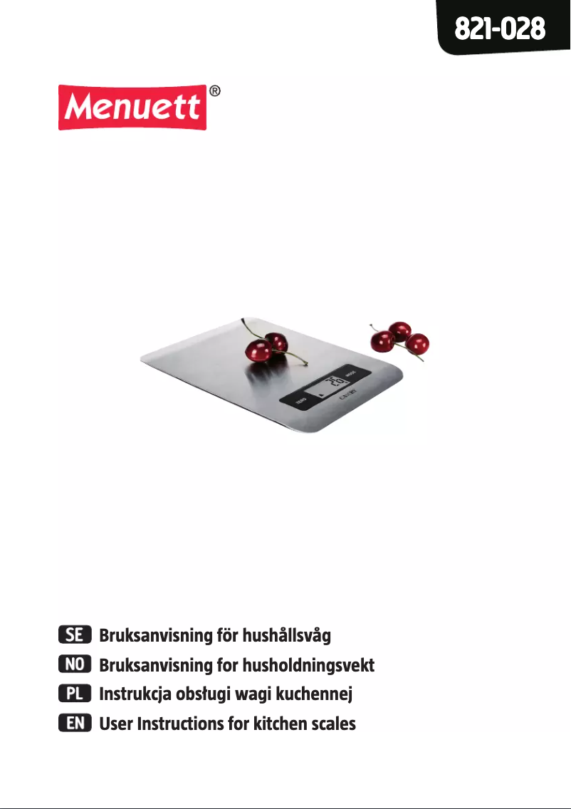 Page n°1 - Manuel utilisateur Menuett 821-028