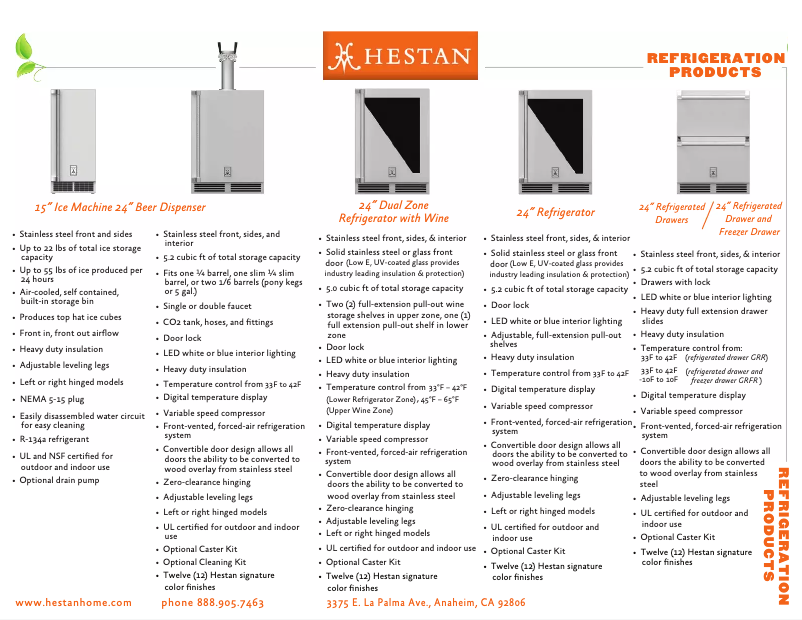 Page n°1 - Fiche technique Hestan GFDSR241