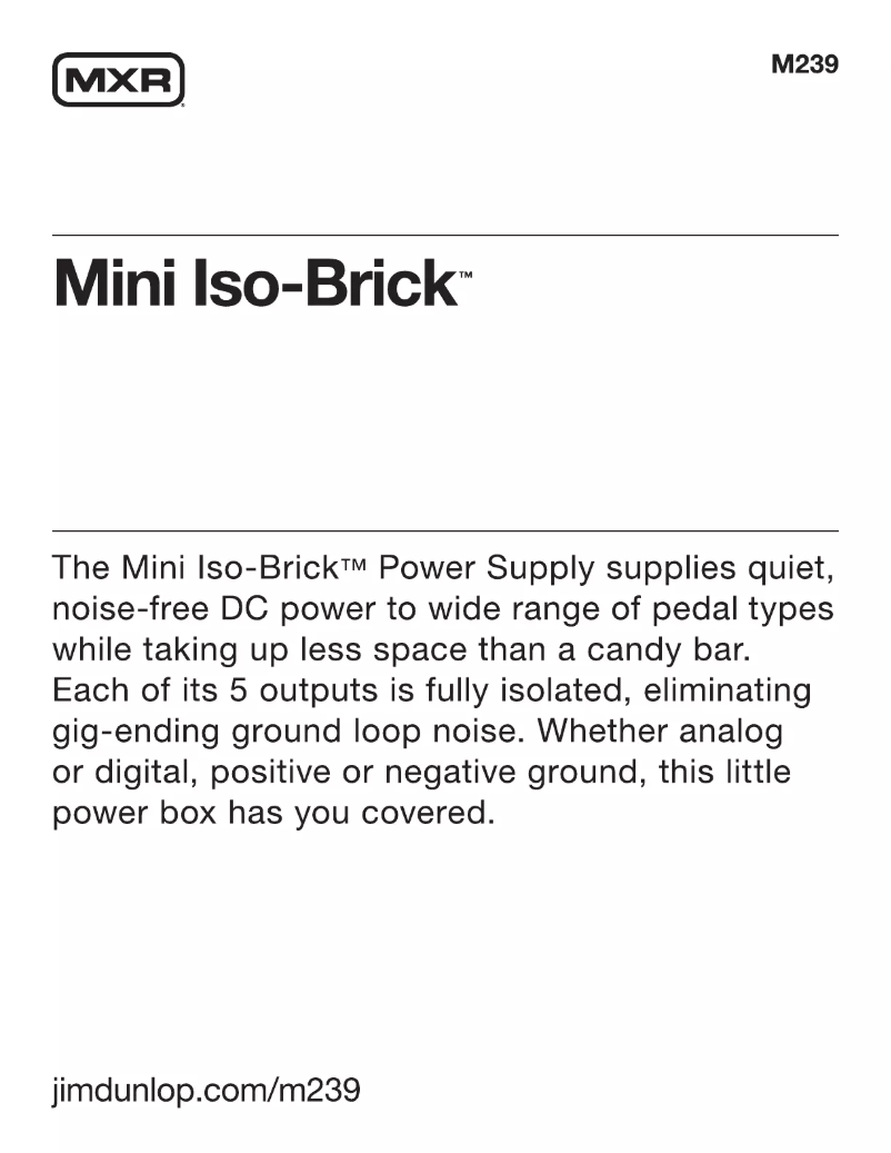 Page n°1 - Manuel utilisateur MXR Mini Iso-Brick M239